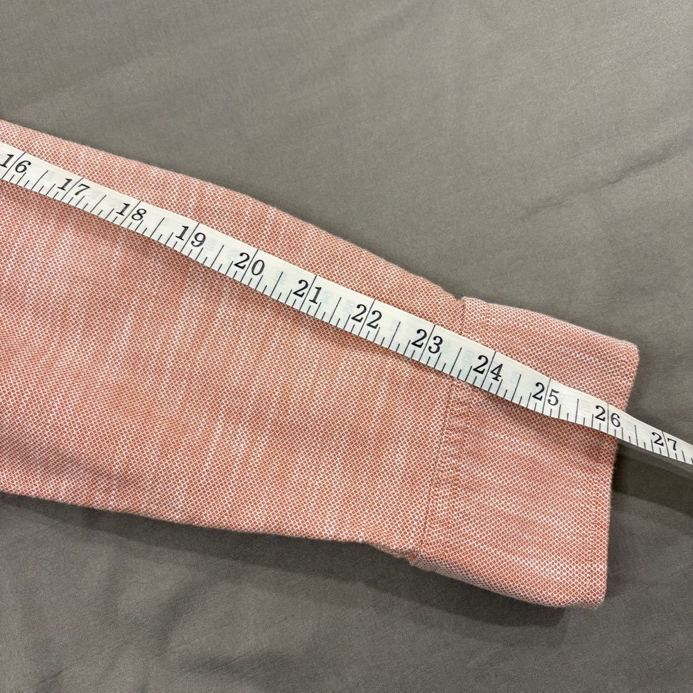 Proper Cloth Custom Mens Popover Shirt XL Slim L Classic Pink Melange LS - Picture 14 of 14